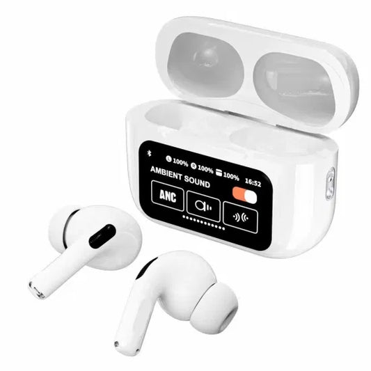White A9 Pro ANC AirPods with Screen | Bluetooth 5.4 - Nexus Buds